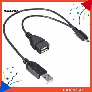 Moo สายเคเบิลอะแดปเตอร์แยก Micro USB ตัวผู้ เป็น USB ตัวผู้ ตัวเมีย OTG สําหรับ Samsung