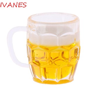 IVANES แก้วเบียร์จิ๋ว 1:12 DIY อุปกรณ์เสริม สําหรับตกแต่งบ้านตุ๊กตา