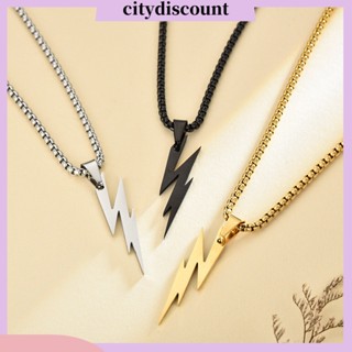 &lt;citydiscount&gt; สร้อยคอโซ่ จี้เรขาคณิต สีพื้น สไตล์ฮิปฮอป สําหรับผู้ชาย และผู้หญิง