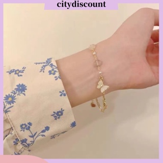 &lt;citydiscount&gt; สร้อยข้อมือ จี้ลูกปัด ผีเสื้อ หลากสี เครื่องประดับแฟชั่น สําหรับผู้หญิง