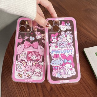 เคสโทรศัพท์มือถือแบบนิ่ม ใส กันกระแทก ลาย Sanrio Kuromi Melody สําหรับ VIVO Y27 V27e Y36 Y35 Y16 Y02s Y22S Y21T Y15S Y15A Y33s Y20 Y52 Y50 Y15 Y19 Y17 Y12A Y95 Y01C V25 V23 V21 V11i V9