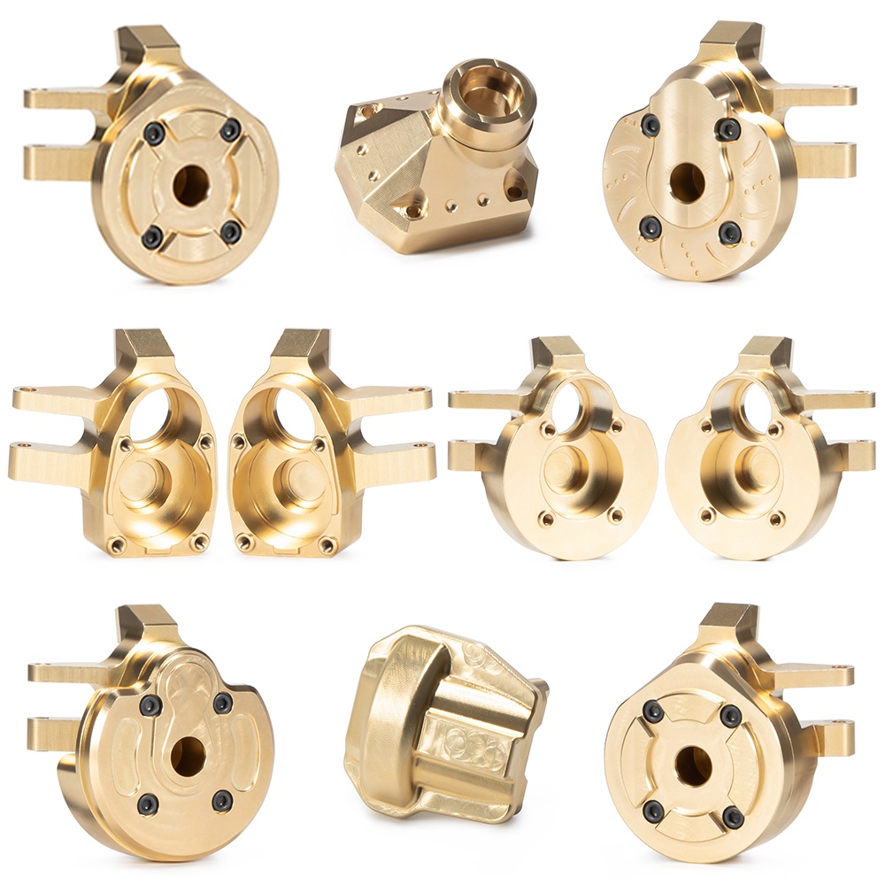 แผ่นครอบพวงมาลัย ทองเหลือง สําหรับอัพเกรดรถไต่หินบังคับ 1/10 Axial Capra SCX10 III