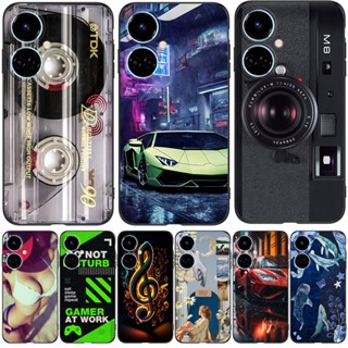 เคสโทรศัพท์มือถือ ซิลิโคน Tpu ลายแมวเกม สีดํา สําหรับ Tecno Camon 19 PRO 4G