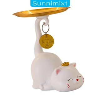 [Sunnimix1] ถาดเก็บกุญแจ รูปปั้นแมว สําหรับตกแต่งร้านอาหาร งานแต่งงาน