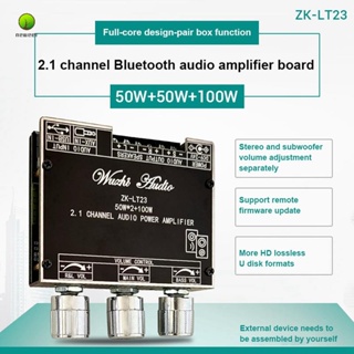 Zk-lt23 บอร์ดโมดูลขยายเสียงซับวูฟเฟอร์ บลูทูธไร้สาย 2.1 ช่อง 50W+50W+100W TWS DC9-24V