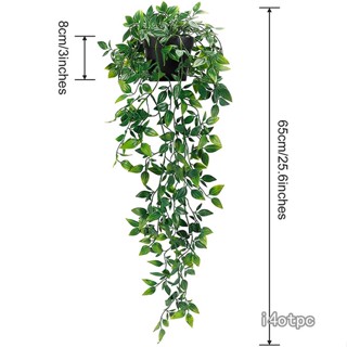 I4otpc พืชแขวนประดิษฐ์ ขนาดเล็ก กระถางปลอม สําหรับตกแต่งผนัง ในร่ม กลางแจ้ง