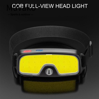 Muvako ไฟหน้า LED ไฟฉาย ABS สีดํา ทนทาน สว่างพิเศษ กันน้ํา COB ไฟหน้ากลางแจ้ง