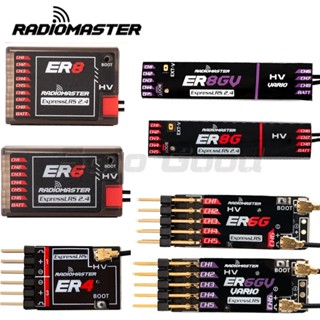 Radiomaster ตัวรับสัญญาณ PWM ER4 4CH ER6 ER6G ER6GV 2.4G 6CH ER8 ER8G ER8GV 8CH CRSF ExpressLRS 2.4Ghz 100mw สําหรับเครื่องบิน เรือ รถยนต์