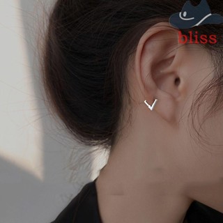 BLISS ต่างหู ทรงสามเหลี่ยม เรขาคณิต เรียบง่าย หญิง ชาย วงกลม ต่างหู ฮิปฮอป ผู้ชาย หัวเข็มขัดหู