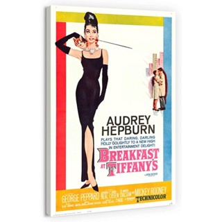 โปสเตอร์ผ้าใบ พิมพ์ลายภาพยนตร์ Audrey Hepburn สไตล์วินเทจ สําหรับตกแต่งผนังบ้าน