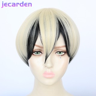 Jecarden Naoya Zenin Jujutsu Kaisen วิกผมสั้น ทนความร้อน สีดํา สีเหลือง สําหรับแต่งคอสเพลย์