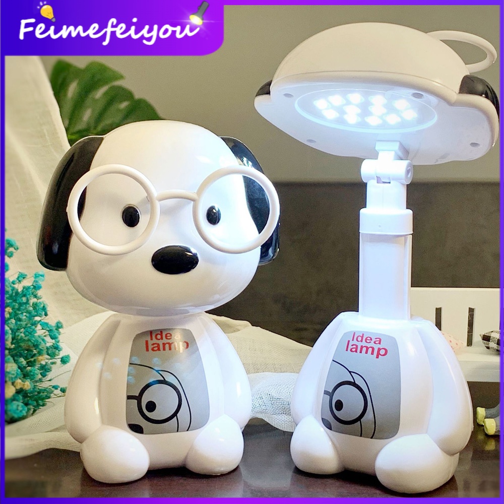 โคมไฟอ่านหนังสือ โคมไฟตั้งโต๊ะ LED รูปตุ๊กตาน่ารัก แบบชาร์จไฟได้ สําหรับนักเรียน อ่านหนังสือ