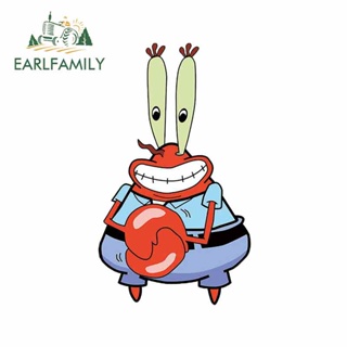 Earlfamily สติกเกอร์ ลาย Spongebob 3D 13 ซม. X 7.5 ซม. กันน้ํา สําหรับติดตกแต่งรถยนต์