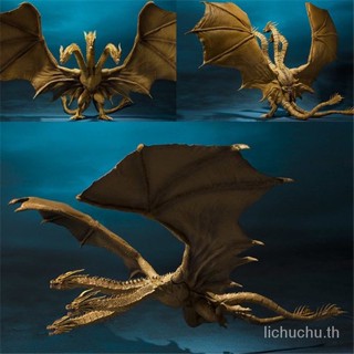 ฟิกเกอร์ อนิเมะ King of Monsters SHM Godzilla 2nd Generation Three-Headed Dragon King Ghidorah ขยับได้ L8E9