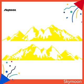 Skym* สติกเกอร์ ลายภูเขา ต้นไม้ ทนอุณหภูมิสูง ลอกออกได้ สําหรับตกแต่งรถยนต์ 2 ชิ้น