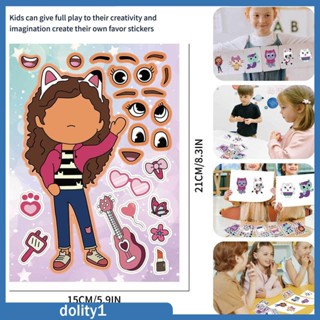 [Dolity1] สติกเกอร์ปริศนา Make A Face เสริมพัฒนาการเด็ก สําหรับเก็บสะสม 12 แผ่น