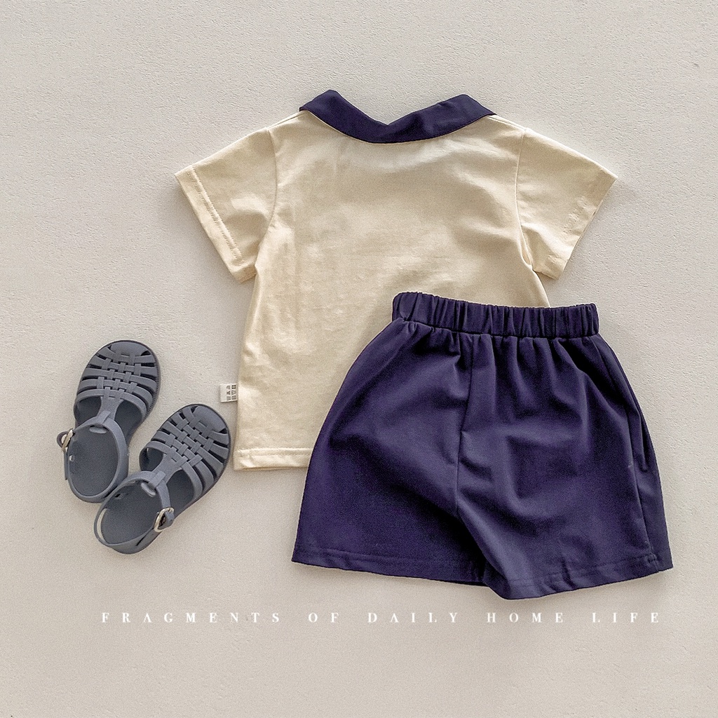 ชุดเสื้อโปโล กางเกงขาสั้น ลายการ์ตูน แฟชั่นฤดูร้อน สําหรับเด็ก อายุ 1-5 ปี 2 ชิ้น