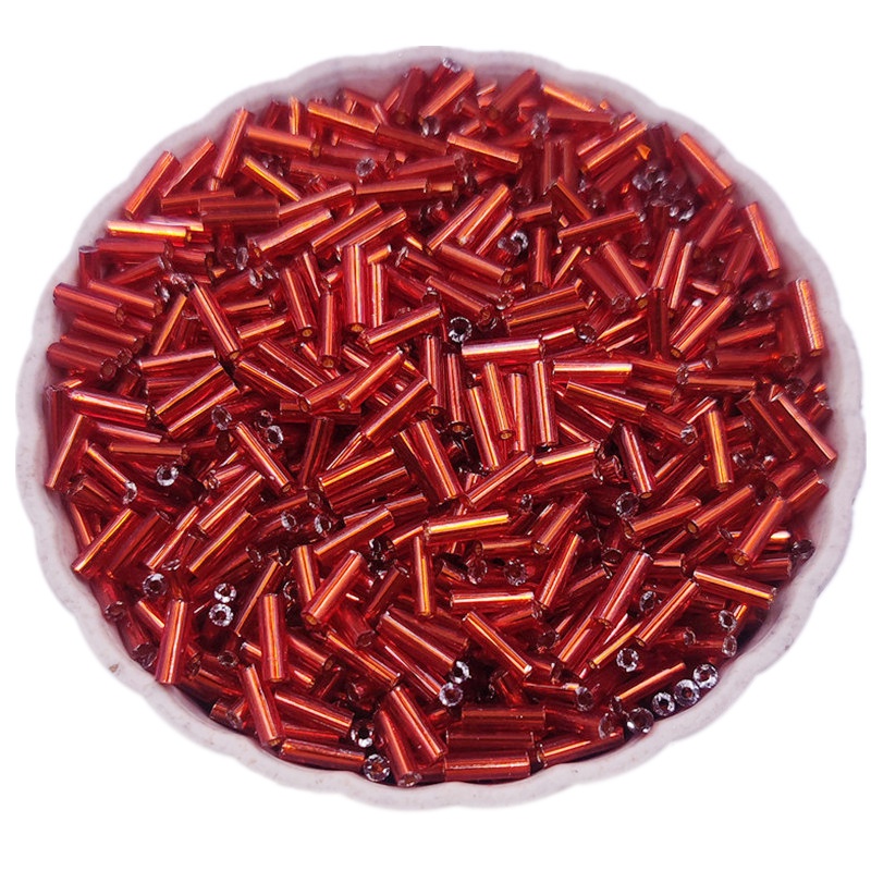 200ชิ้น2*7มิลลิเมตรหลอดแก้วเคลือบเงาหัตถกรรม ทําเอง เครื่องประดับอะคริลิทําลูกปัดหลวมสร้อยคอสร้อยข้อมือที่มีสีสัน - รูปที่ 4