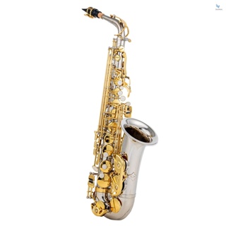 {fash} Eb เครื่องดนตรีอัลโตแซกโซโฟน ทองเหลือง Eb Flat Sax 802 Key Type Woodwind พร้อมก้านทําความสะอาด ถุงมือผ้า สายคล้อง