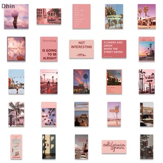 [Dhin] 50pcs Pink California Street Scenery to Decorate Luggage Waterproof Stickers COD