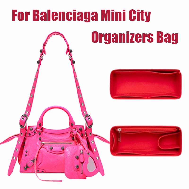 Felt Insert Bag Fits For Balenciaga Mini City Organizer Bag Support Handbag Cosmetic bag Liner bag