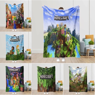 Minecraft Flannel Blanket การผจญภัย Sandbox เกม Breathable นุ่มสบายอบอุ่นผ้าห่มเตียงผ้าห่มเครื่องปรับอากาศผ้าห่มสำนักงาน Nap