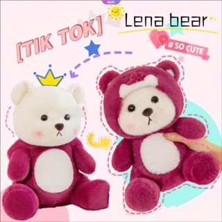 ใหม่ หมอนตุ๊กตาหมีสตรอเบอร์รี่ สีแดงกุหลาบ 28 40 ซม. สําหรับตกแต่งห้องเด็ก [RAIN]