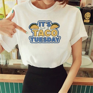 เสื้อยืด พิมพ์ลายกราฟฟิค Taco มังงะ สําหรับผู้หญิง