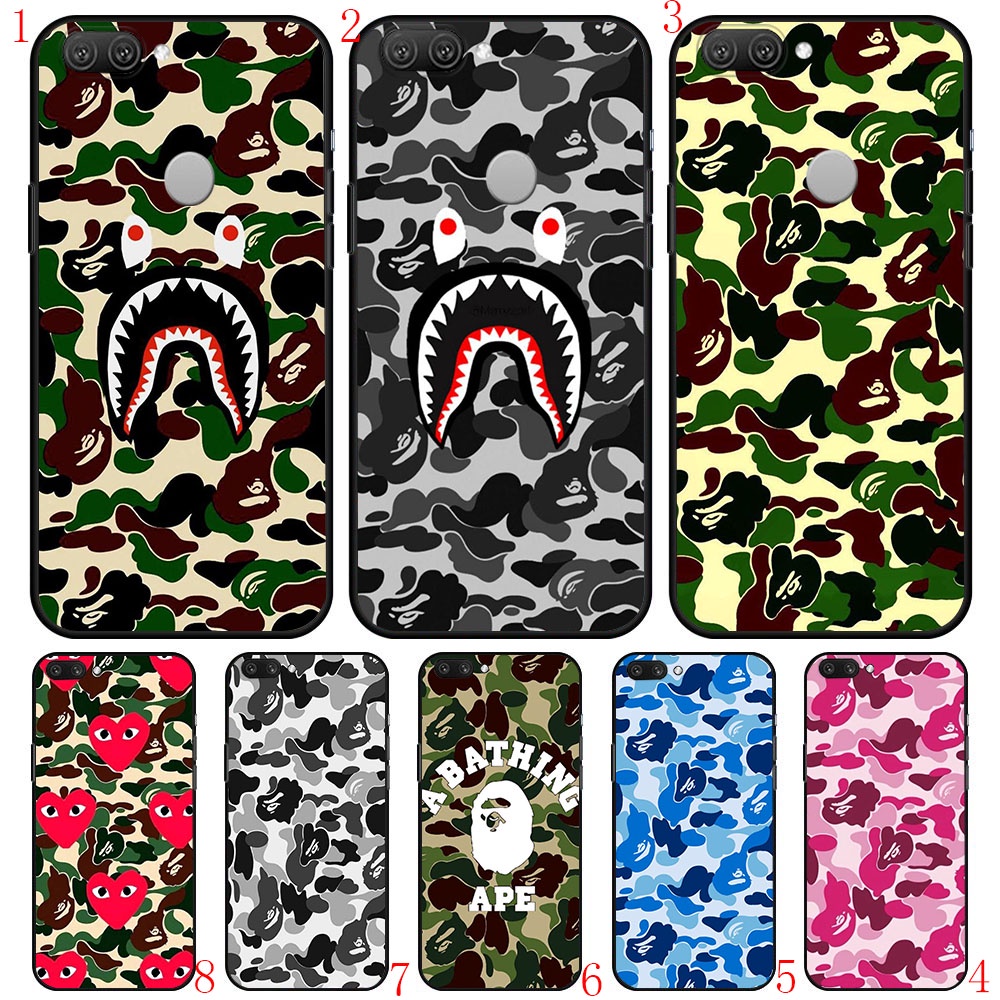 Realme 7 Pro 7 4G 7i 8 8 Pro 8 5G C31 bape ลายพรางการ์ตูนเคสโทรศัพท์สีดํานุ่ม