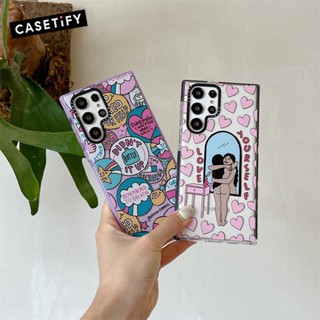 เคสโทรศัพท์มือถือแบบใส ลาย Love Yourself CASETiFY สําหรับ Samsung Galaxy S20 S21 S22 S23 Ultra S20+ S21+ S22+ S23 Plus