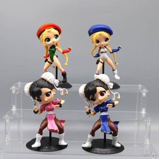 Hobby โมเดลฟิกเกอร์ Street Fighter Q Version Chun-Li Cammy สีขาว ของเล่นสําหรับเด็ก เก็บสะสม ของขวัญ 4 ชิ้น