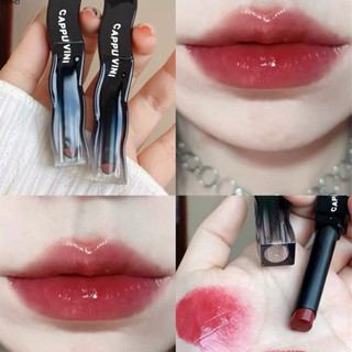 [พร้อมส่ง] Cappuvini Small Black Tube Solid Lip Glaze Moisturizing High Color Value To Enhancement Student Mouth Red Lip Makeup Cosmetics