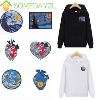 Somedayzl แผ่นแพทช์ ปักลาย Van Gogh Iron On Patche DIY สําหรับติดตกแต่งเสื้อผ้า