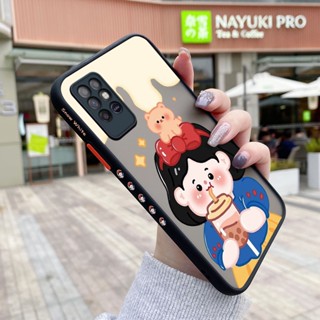 เคสโทรศัพท์มือถือแบบแข็ง ใส บาง กันกระแทก ลายการ์ตูนชานมไข่มุก สําหรับ Infinix Note 8i X683