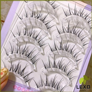 LEXO ขนตาปลอมแบบเซท  แผ่งขนตาปลอม 3D หนาแน่น ดูเป็นธรรมชาติ แบบช่อขนตา นิ่ม  false eyelashes