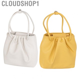 Cloudshop1 Stylish Shoulder Bag  Durable Casual Portable Spring PU Multifunctional All Matching Pleated for Camping Shopping