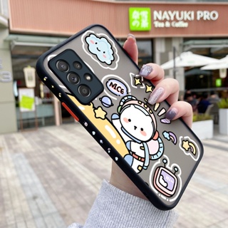 เคสโทรศัพท์มือถือแบบแข็ง ใส กันกระแทก ลายการ์ตูนอวกาศ มีลายด้านข้าง สําหรับ Samsung galaxy A52 4G A52 5G A52s 5G