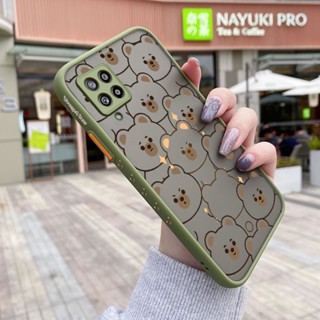 เคสโทรศัพท์มือถือแบบแข็ง ใส บาง กันกระแทก ลายการ์ตูนหมีน่ารัก สําหรับ Samsung A42 5G M42 5G