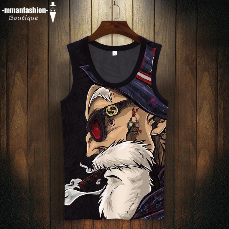 [สไตล์จีน] เสื้อยืดแขนกุด ลายการ์ตูนดราก้อนบอล แบบบาง แฟชั่นฤดูร้อน