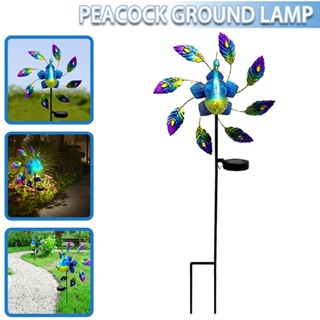 Peacock Solar Garden Light Outdoor Decorative Wind Spinner Solar Power Windmill