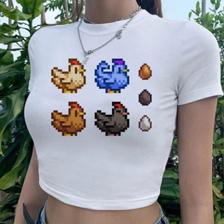 Stardew Valley fairy grunge gothic yk2 เสื้อครอปท็อป สไตล์วินเทจ สําหรับผู้หญิง