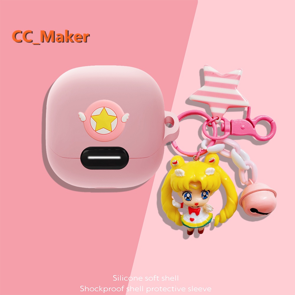 For Anker Soundcore Liberty 4 NC Case Cute Sailor Moon Keychain Pendant Creative Astronaut Silicone Soft Case Shockproof Case Protective Case Cartoon Minions Anker Soundcore Liberty 4 NC Cover Case