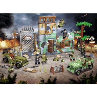 ใหม่ โมเดลฟิกเกอร์ MOC WW2 Scene Willie Bantam 40 BRC Jeep DIY ของเล่น สําหรับเด็ก 834 ชิ้น