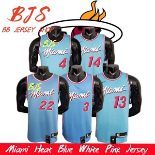 【BJS �� เลขที่ เสื้อกีฬาบาสเก็ตบอล 22BUTLER Miami สีฟ้า สีขาว สีชมพู