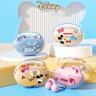 Disney XD06 หูฟังบลูทูธไร้สาย 5.3 แบบคลิปหนีบ ลดเสียงรบกวน ลายสตรอเบอร์รี่ หมี Lotso Mickey Minnie Stitch Angel Long Battery Life