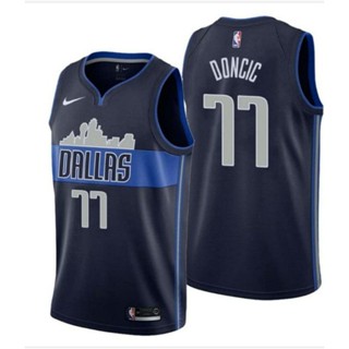 เสื้อกีฬาแขนสั้น ลายทีม NBA Jersey Dallas Mavericks No. 77 เสื้อกั๊กกีฬา สีฟ้า To4R 5HVJ gQp5 447324