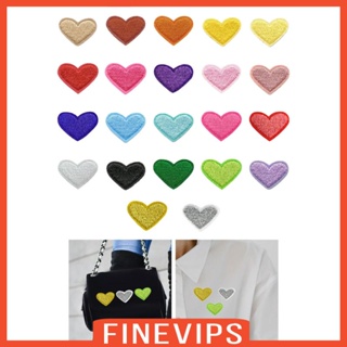 [Finevips] แผ่นแพทช์รีดติดเสื้อ ลายหัวใจ DIY สําหรับตกแต่งเสื้อแจ็กเก็ต 22 ชิ้น