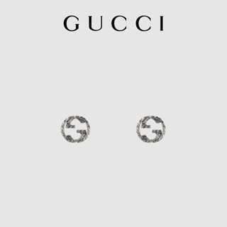 [พร้อมกล่องบรรจุภัณฑ์] พร้อมส่ง GUCCI GUCCI ต่างหูเงิน แบบคู่ สําหรับผู้หญิง