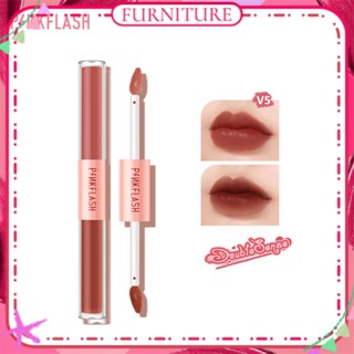 ♕ Pinkflash 2 In 1 Dual-head Lip Glaze Matte Velvet Mist Surface Lipsick Lightly Pigmented Easy To Color Waterproof Long Last Lip Makeup FURNITURE