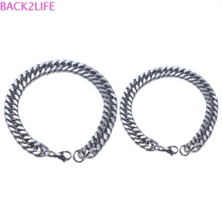 Back2life สร้อยข้อมือโซ่ สีเงิน สไตล์ฮิปฮอป พังก์ ฮาราจูกุ สําหรับผู้ชาย ผู้หญิง